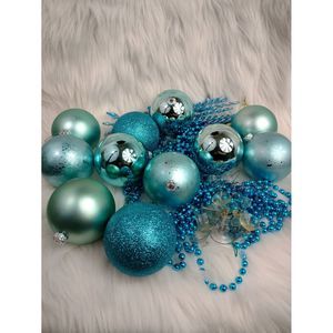 Christmas misc blue plastic ball ornamen